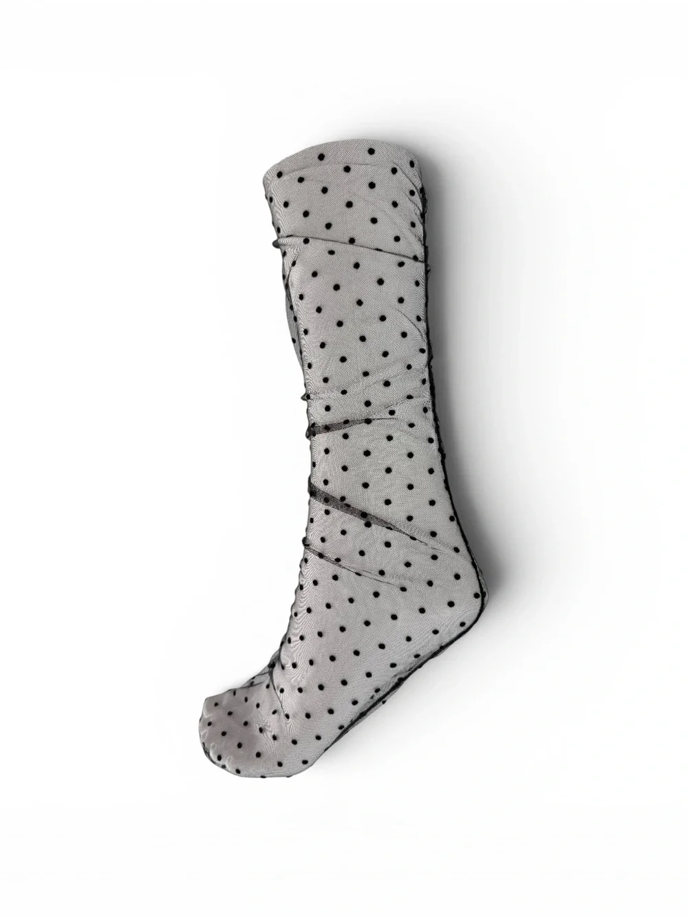 Sheer Polka Dot Sock - Black Dot